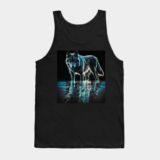 Ice Wolf at Night Tank Top